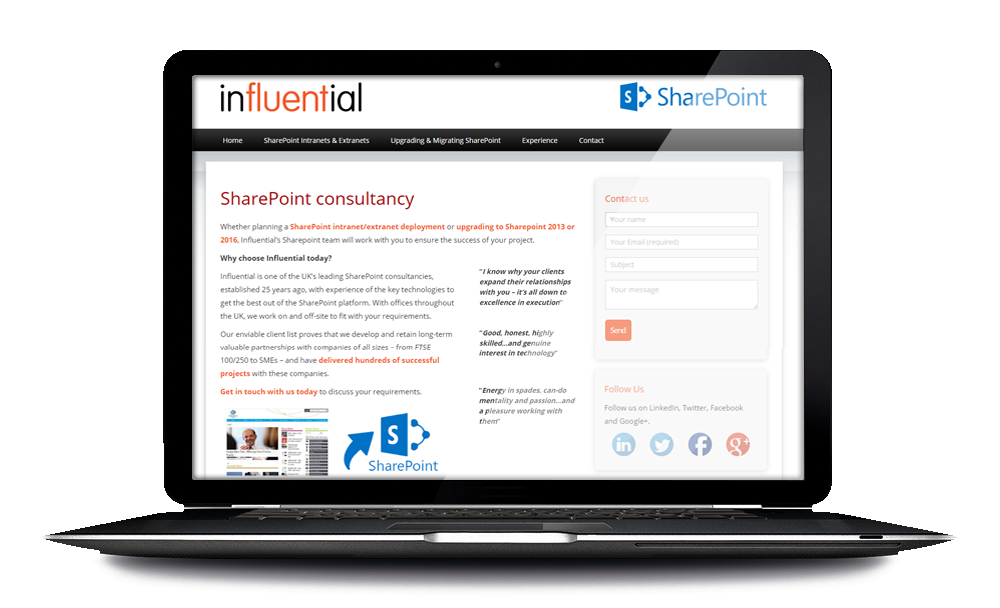 Sharepoint-Influential-Microsite-Launch-Laptop