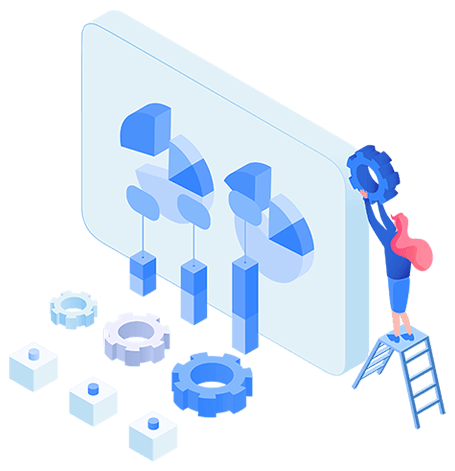 Business insights and analytics solutions represented by dashboard design