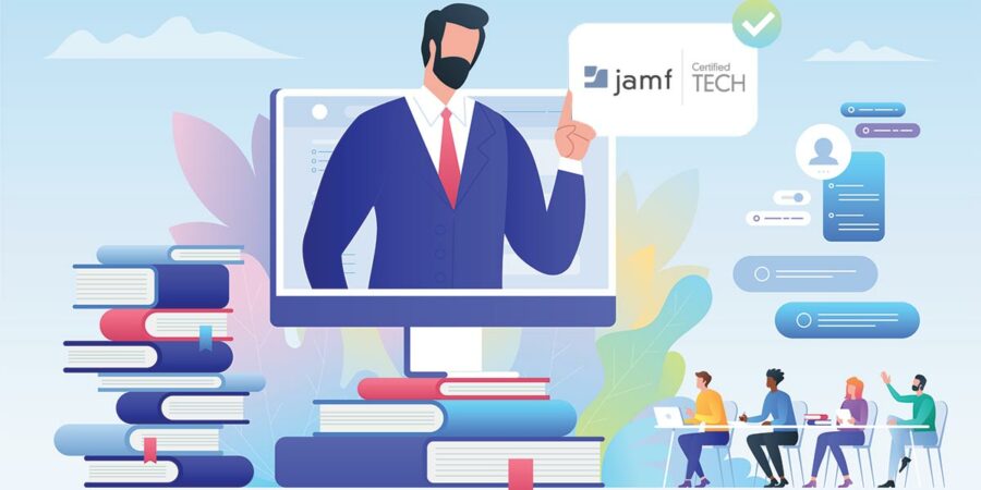 Jamf Pro remote courses represented by online learning graphic