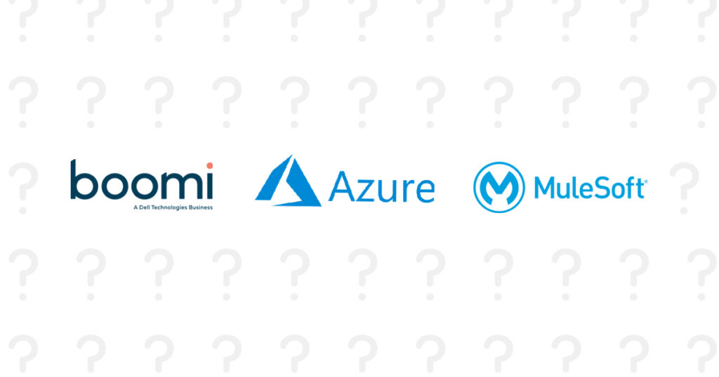 Graphic for iPaaS comparison of Boomi vs MuleSoft vs Azure