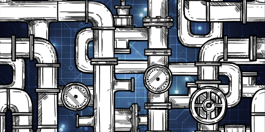 Graphic of plumbing representing the benefits of API integration