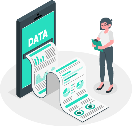 A smart phone showing data to represent the data management opportunities of etl data integration