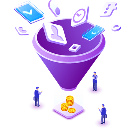 Sales funnel representing customer retention through SAP integration solutions