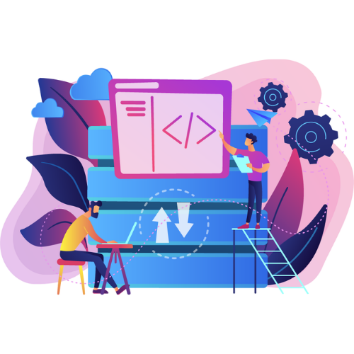 etl-data-solutions-featured A graphic showing people working. This represents influential softwares ETL solutions for publishers representing influential software
