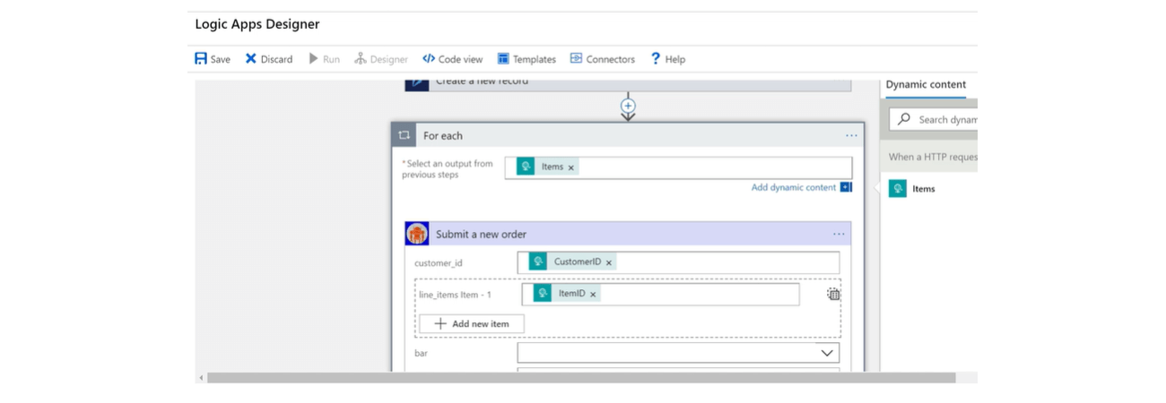 Adding a For each loop to a Logic App