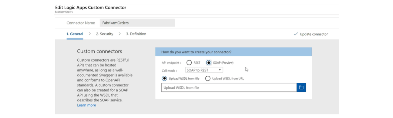 Uploading a WSDL file for SOAP API integration