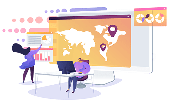 Businesspeople using a SharePoint Online intranet for technology documents