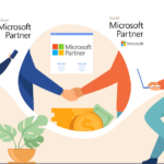 Image of two men shaking hands over money. Representing Microsoft partner benefits
