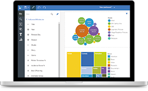 IBM Cognos Analytics Dashboard example on a laptop