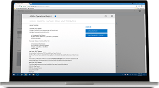 SAP Analytics Hub running on a laptop