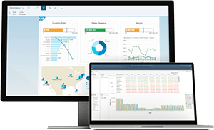 SAP BusinessObjects dashboard examples on monitor and tablet