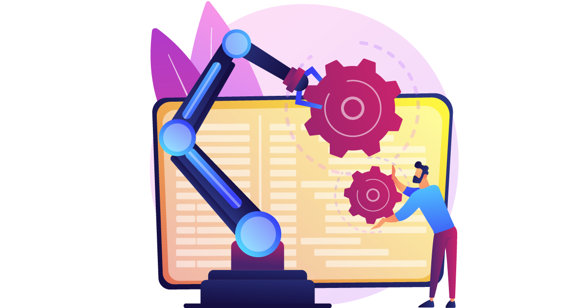 a graphic of people fixing a phone, representing our power bi solutions for manufacturing