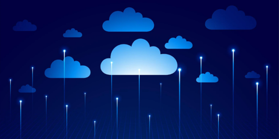 a graphic showing clouds going upwards - representing cloud roi