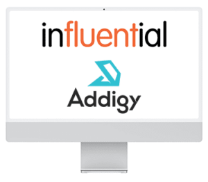 iMac with Influential and Addigy logo