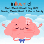 A graphic of a brain meditating, representing world mental health day 2022