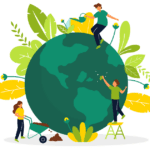 A graphic of the earth, representing our evergreen it strategy