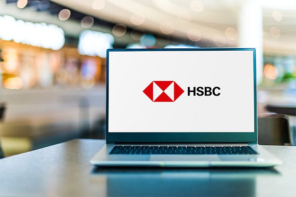 Laptop with HSBC logo