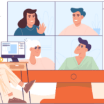 A group of people using Microsoft teams, representing our development capabilities.