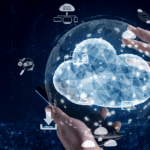 Person holding a virtual cloud network within their hands to represent cloud adoption trends