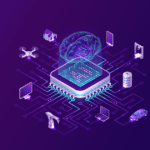 A graphic of a brain connected to different tech, representing Boomi AI