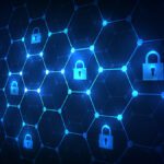 Padlocks in a digital illustration to represent SharePoint security