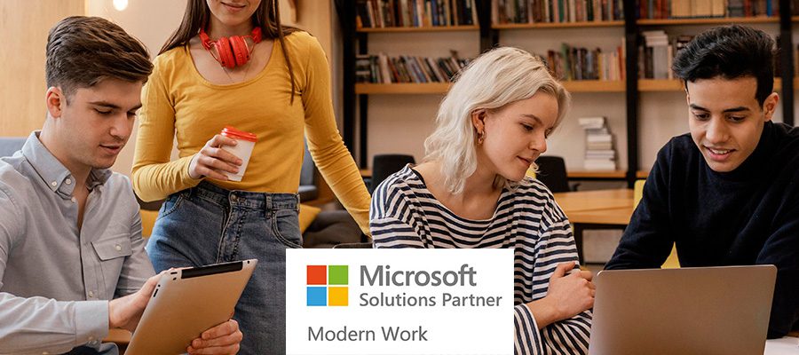 Young professionals working together to represent Microsoft Solutions Partner for Modern Work